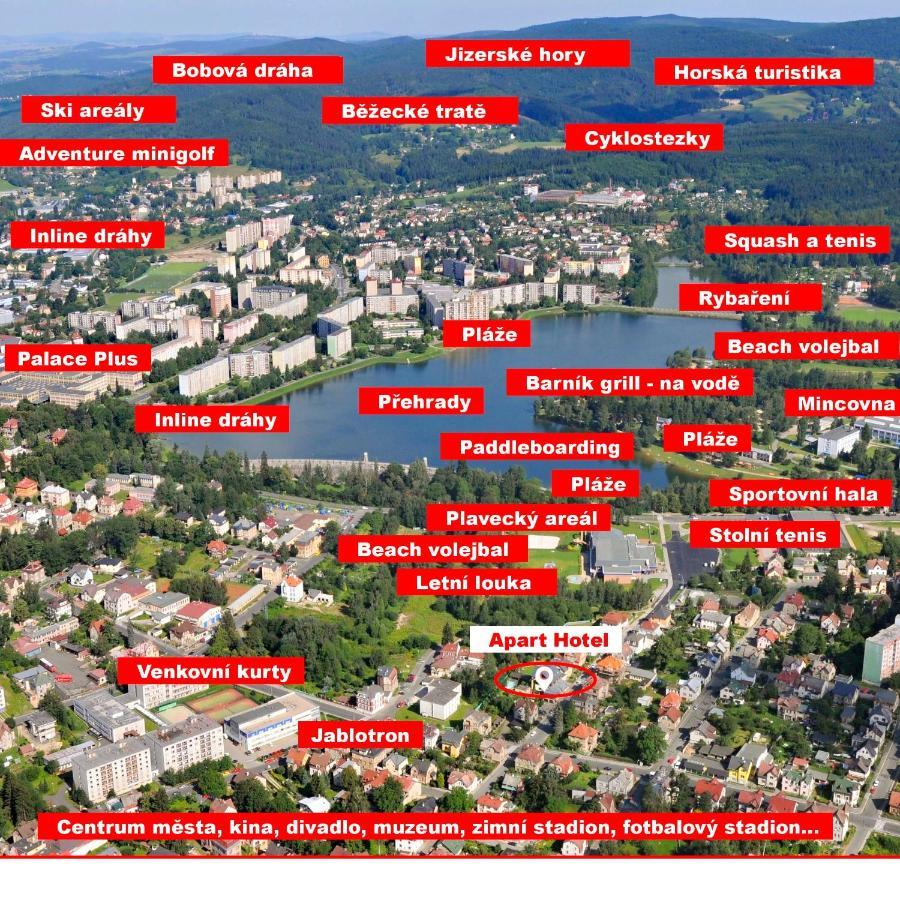 Apart Hotel Jablonec ยาโบลเนช นัด นิโซ ภายนอก รูปภาพ